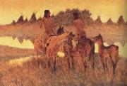Frederic Remington The Gossiops (mk43) oil painting